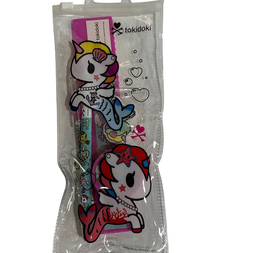 Tokidoki Stationery Set Pencil Ruler Eraser Kids School Supplies‎ New Mermaid
